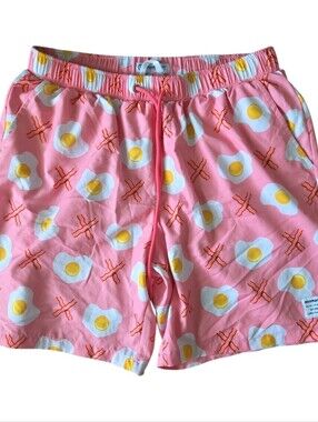 Mosmann Australia Pink Bacon & Eggs Swim Trunks Board Shorts Men's Size Large